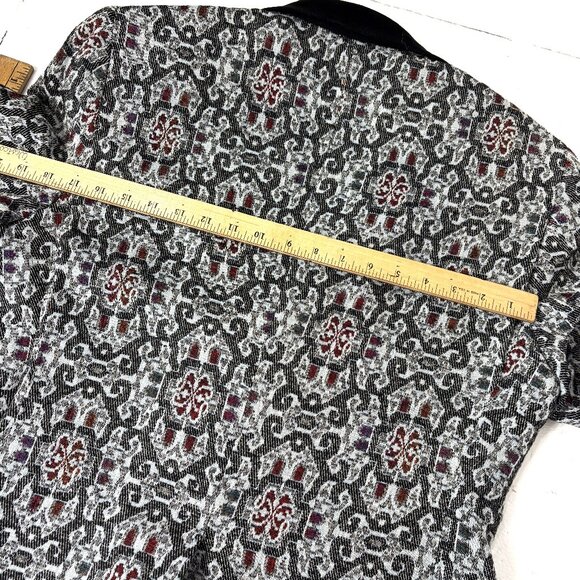 After Six Grey Red  Brocade Tuxedo Prom Formal Jacket Vintage Authentic 70’s NWT - Picture 13 of 14